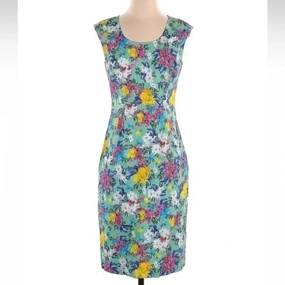 The J. Peterman Company Sleeveless Cotton Floral Dress Lined Sundress Size 2 NWT - Picture 1 of 8